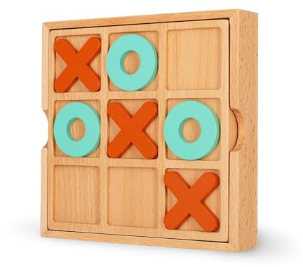 Legami - Tris Tic-Tac-Toe mit 10 Karten, Spielanleitung mit Anleitung (evtl. Nicht in Deutscher Sprache), Rückwand aus Buchenholz, MDF-Karten, Tasche inklusive, 14 x 14 x 2,7 cm
