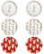 PALUPLUS Set 6 Piatti Pizza Rotondi in Melamina, Diametro 33 cm e Altezza 1,5 cm, Piatto con 3 Decorazioni, Infrangibili e Riutilizzabili, Fantasia Pulcinella -3757C