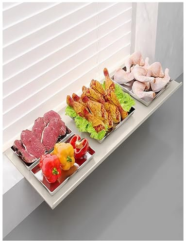 Window Sill Extender Plate, Carbon Steel Window Plant Shelves with Magnetic Base, Countertop Extension Board for Kitchen Office Bathroom(60x15cm/23.6x5.9)