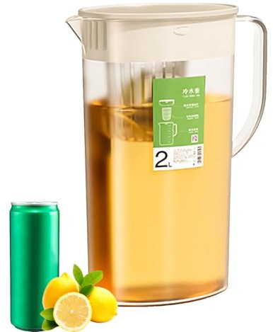 Wasserkaraffe mit Fruchteinsatz, Wasserkrug mit Teesieb, 2 Liter mit