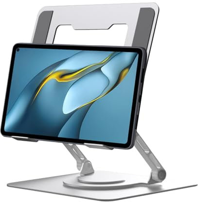 Generisch Soporte giratorio para ordenador portátil, plegable, soporte de metal para ordenador portátil, soporte de carga de almacenamiento de 22 libras, soporte ajustable para tablet para trabajo