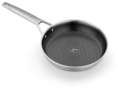 BRA Hybrid Cell | Sartén 28 cm, Acero Inoxidable con Antiadherente Cerámico, sin PFAS, Hybrid Technology con Celdas de Acero Inoxidable, Apto para todo tipo de Cocinas, Incluida Inducción