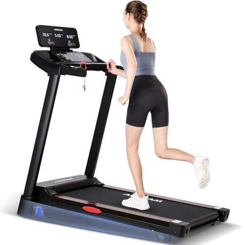 Folding Treadmill with 3 Incline Levels, ADREAM 2.5HP Electric Treadmill for Home Office with Bluetooth Speakers, Indoor Walking Running Machine with LCD, Cup Holder