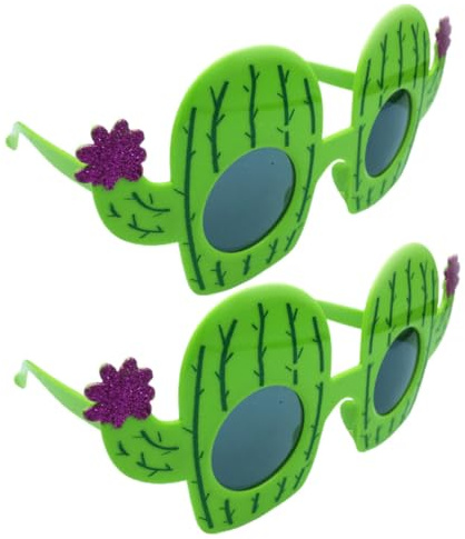 Kaktus Fotobrille 2 Paar aus Abs für Party und Feiertagskostüm | Grün, Leicht und Angenehm zu Tragen, Süßes Design für Halloween Party und Fotorequisiten