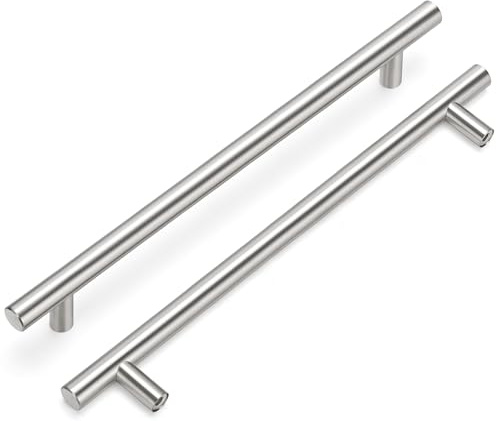 Goldewarm 12 Pack Kitchen Cupboard Handles 192mm(7-9/16 inch) Hole Center Kitchen Door Handles Brushed Nickel Drawer Pulls Stainless Steel