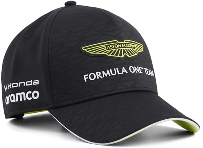 PUMA Aston Martin F1 2026 Team-Kappe | Gebogene Krempe mit verstellbarem hinteren Verschluss, Alle neuesten Team- und Partnerlogos