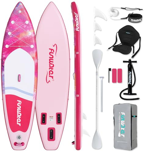 FunWater 10'& 11' Stand Up Paddle Board Sup Board, Aufblasbares Stand Up Paddle Board für Erwachsene, Alle Fähigkeiten mit Aller Zubehör