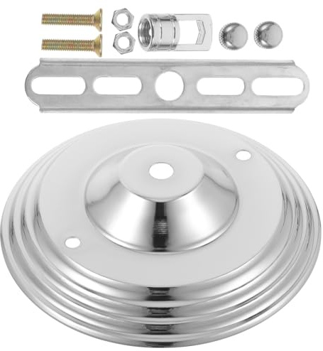Deckenbaldachin Eisen Satz Silber für Cafés und Riegel Dekorativ | Baldachin Schwarz Metall, Abdeckplatte für Deckenleuchte, Deckenleuchten Baldachinplatte, Minimalistisches Vintage Design