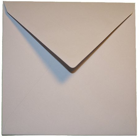 50 quadratische Briefumschläge - Grau 145 x 145 mm 14,5 x 14,5 cm - Dreieckslasche mit Innenfutter/Verschluss: Feuchtklebend/Grammatur: 100 g/m²