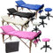Beltom® Mobile Massagetisch Massageliege Massagebank 3 zonen klappbar + Kosmetik hocker - Pink