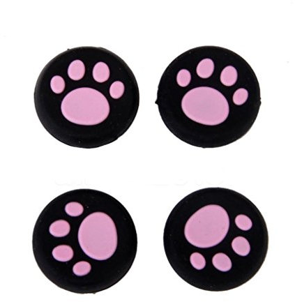 4 tapas analógicas de silicona para el pulgar de los controladores de juegos de PS4, PS3, Xbox One, Xbox 360, PS2, color rosa