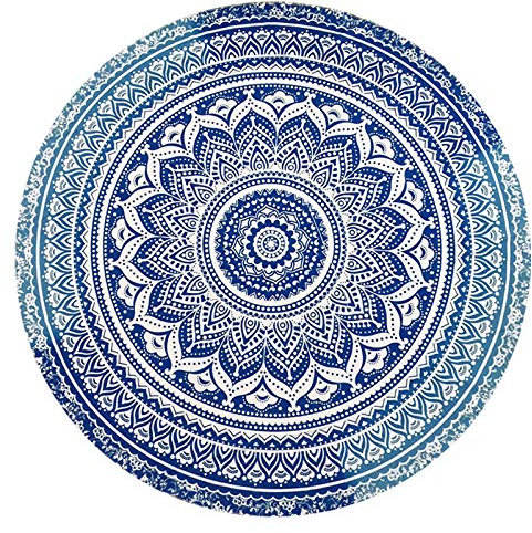 Kanpola Runde Strandtuch Mandala Handwerk Yogamatte Pool Handtuch Campingdecke Picknickdecke Strandlaken Yogamatte (B, 145 * 145cm)