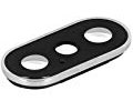 Ricambio lens Lente vetro COVER rear Camera vetrino back obbiettivo Fotocamera CORNICE LENTE SILVER COMPATIBILE PER scocca posteriore COMPATIBILE PER Iphone XS -XS MAX