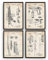 Gun Patent Poster - Set Of 4 - M16-1911 - Shotgun - Bolt Gun - Jahrgang Bild Drucke Kunst Geschenke Zum Männer Frau Entwurf Dekor Art Blueprint Decor - Rahmen Nicht Enthalten