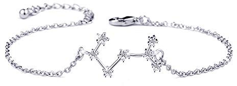 BOCHOI Skorpion Sternzeichen Armbänder für Damen Mädchen, Mama Tochter - Freundin Geschenk Geburtstag Armband, Silber
