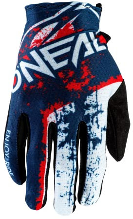 O'NEAL | Fahrrad- & Motocross-Handschuhe | MX MTB DH FR Downhill Freeride | Langlebige, Flexible Materialien, belüftete Handoberseite | Matrix Glove Impact | Erwachsene | Blau Rot | Größe M