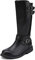 DREAM PAIRS KIDS Stivali Al Ginocchio Moda Equitazione Con Zip Laterale Per Ragazze Polacchini Comodi Stivaletti Bambina,Size 37.5,Nero,LUCKID-03