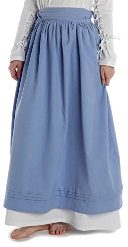 HEMAD Mittelalter Rock-Schürze Schürzenrock 100% Baumwolle Modell: Widga, Hellblau XXL-3XL