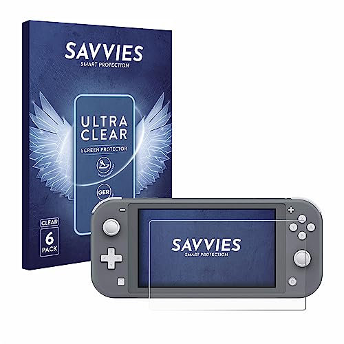 savvies Protector Pantalla para Nintendo Switch Lite (6 Unidades) Película Ultra Transparente