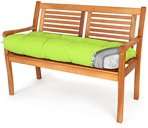 Spatium Bankauflage abnehmbar Bezug wasserdicht gesteppt Bankkissen Bankpolster Polsterauflage Auflage für Gartenbank 30 Größen zur Auswahl 7 Farben(160 x 60 x 10cm Apfelgrün)