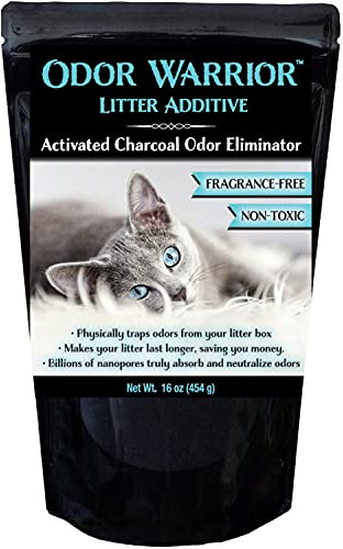 Sapphire Labs Odor Warrior Cat Litter Deodorizer | Cat Litter Odor Control with Ultra Absorbing Activated Charcoal | Extend The Life of Your Kitty Litter with a Truly Fragrance Free Litter Solution