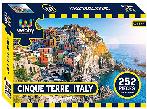 Webby Cinque Terre Italien Puzzle | 252 Teile | 43 x 29 cm fertige Größe | Anspruchsvolles Puzzle für Kinder und Familie | Verbessert Konzentration, Motorik und logisches Denken