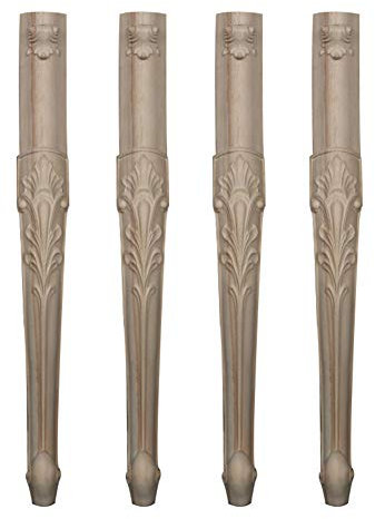 ACXZ Pieds de Table en Bois Non Finis 45/50/61/75cm, Pieds de Remplacement de Banc de Style Country, Pieds de Support pour Meuble télé/Bureau/Commode, Set de 4