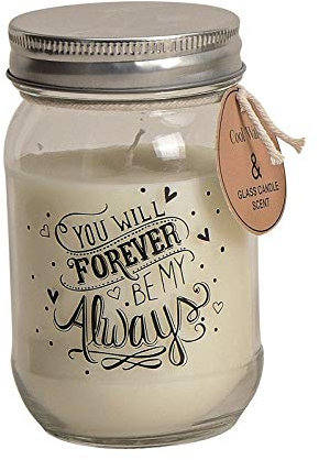 Miss Lovely Duftkerze im Glas mit Schraub-Deckel You Will Forever BE My Always Rosenduft - Blumenduft Ø 7cm H 12cm - Wohnungs-Deko Raumduft Geschenk-Idee Liebe & Valentinstag Kerze aus Wachs