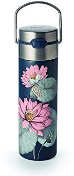 Teemando Leeza® Padma Gourde à double paroi en acier inoxydable avec infuseur en acier inoxydable et bouchon 0,5 l