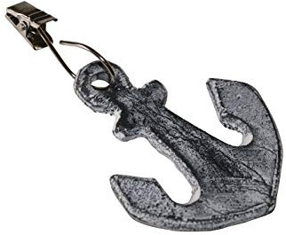 RiloStore 4 STK Tischdeckenbeschwerer Anker Gußeisen Tischdeckengewichte extra schwer Eisen Anker grau Tischdeckenklammern Gewichte Tischdecke Klammer Clip maritim Metallanker