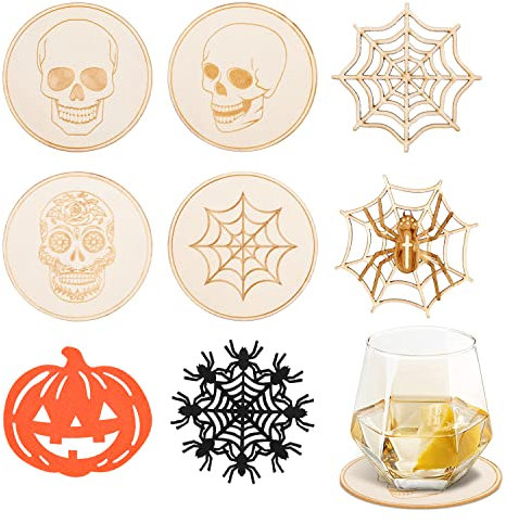 LOVEXIU Halloween Platzsets,Halloween Tisch Deko,Halloween Untersetzer,Halloween Horror Dekoration Kürbis,Spinnen,Spinnennetze,Halloween Tischsets Hitzebeständige Für Halloween Party,Esszimmer