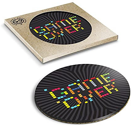 1 x Eco Boxed Cork Coasters - Game Over Retro Gaming Drink Cup Mug Glass Table Mat #14129