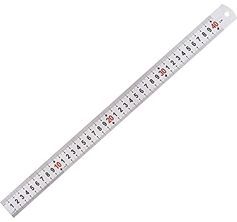 Candeon Regla Metalica 40cm, Regla De Acero Inoxidable Escalimetro, Regla De MedicióN De Borde Recto Reglas De PrecisióN Herramientas MedicióN Con Colgar Agujero Para Escuelas, Oficinas, Medir, Dibujo