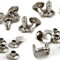 100 Stück Hohlnieten 8mm Stiftlänge, silber, Doppelholnieten, Nieten mit Doppelkappe Ober- Unterteil mit geschlossener Kappe, DIY Leder Gürtel Nieten, Gürtelnieten Taschennieten