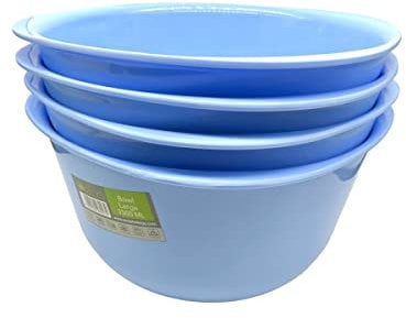 ECO Reusable Unbreakable Colourful Plastic Bowls Set-of-2 - Shatterproof - 100% Food Safe - Perfect for Camping, Indoors, Outdoors, and picnics (Large 3500ml) (Blue)