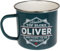 FabFinds Coffee Mug Personalised Enamel Tea Cup (Oliver)