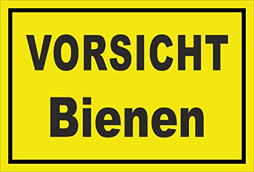 Melis-Folienwerkstatt Schild Vorsicht Bienen – 45x30 cm – 3mm Hartschaum – Bohrlöcher – mehrere Größen/Materialien