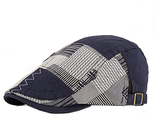 Schiebermütze Herren Schirmmützen Baskenmütze Newsboy Beret Hut,Flatmütze Baumwolle 1920 Stil Einstellbare Cabbie Gatsby Barett Cap