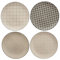 Widdop and Co Set of 4 Tile Pattern Retro Dinner Plates Cream Black Grey 28cm