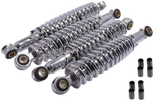 2EXTREME Tieferlegung SET 4 Stoßdämpfer Satz Chrom 240mm + 260mm kompatibel für Simson Schwalbe KR51
