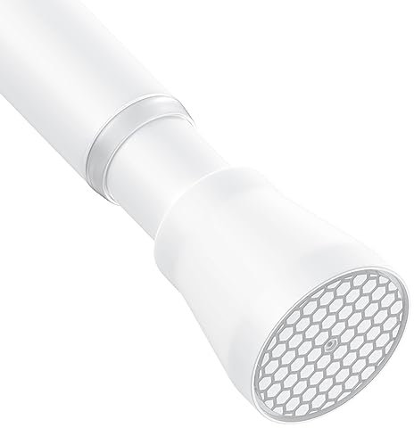 AIZESI Gardinenstange ohne Bohren 85-150cm Teleskopstange Vorhangstange Duschvorhangstange Spannstange Verstellbare Gardinenstange Klemmstange für Gardinen, Badezimmer, Weiß (Durchmesser 22mm)