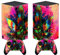 playvital Custom Vinyl Skins for Xbox Series X, Wrap Decal Cover Stickers for Xbox Series X Console Controller - Pink Colorful Leaf