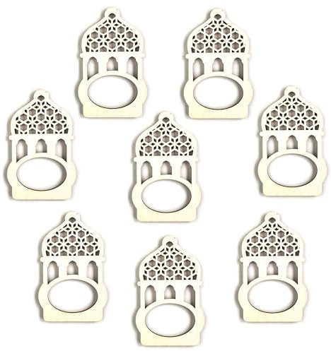 Papierdrachen 8 Holzserviettenringe zu Ramadan - einzigartige Tischdekoration - für Stoffservietten und Papierservietten - aus Holz in Natur - wiederverwendbar