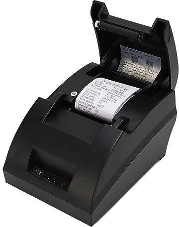 Yunseity USB-POS-Drucker, Kleiner 58-mm-Thermo-Belegdrucker, mit Hochgeschwindigkeitsdruck, ESC/POS-Befehl, Restaurant-Küchendrucker für Windows, Linux, OS X (EU-Stecker)