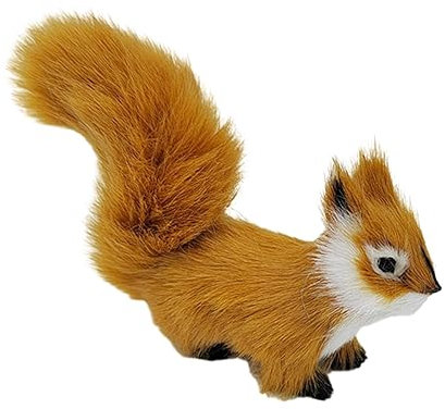 predolo Niedliches Eichhörnchen Ornament, Dekorative Figur für Weihnachten, Urlaub und Party, 12 cm Plüschfigur, braun