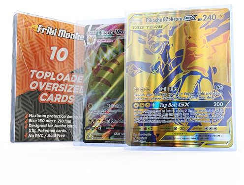 Toploader für XXL-Pokemon-Karten, starre Pokemon-Kartenhüllen für Pokemon-Karten, 15 x 21 cm. Schützen Sie Ihre Jumbo Karten mit Stil! (Toploader XXL Pack 10)