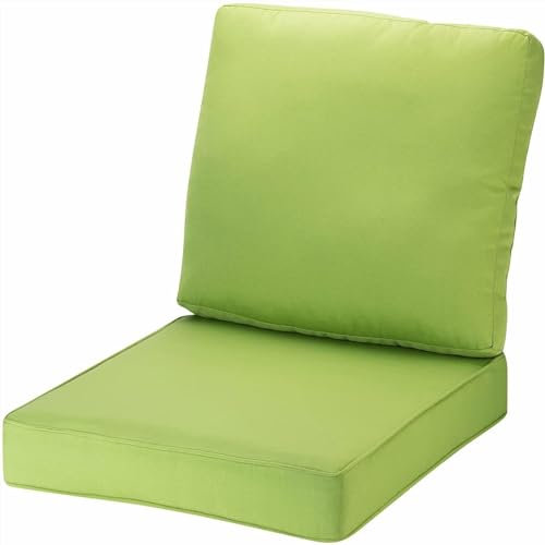 TENAGE Outdoor-Sitzkissen-Set, wasserdicht, Outdoor-Stuhlkissen für Terrassenmöbel, mit farbbeständigem und abnehmbarem Bezug mit verstellbaren Riemen, für Terrasse, Hof, Garten, 60 x 60 cm, Grün
