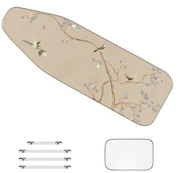 WTAIS Coton - Housse de Table à Repasser, Extra Large, 150x60cm, Imprimée, éPaisseur 2 Plis - Couverture Planche à Repasser, avec Filet Thermo-Isolant Et Fermetures