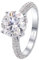 Whoiy Echtgold Ring Damen 585, Weisgold Hochzeit Ring 2ct Moissanit Runder Schnitt 4 Zinken Solitär Verlobungsringe 14 Karat für Frauen Gr 51 (16.2)