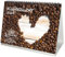 Kaffeezauber DIN A5 Tischkalender für 2025 Kaffee Cappuccino Latte - Set-Inhalt: 1x Kalender 1x Weihnachtsanhänger 1x Grußanhänger (gesamt 3 Teile)